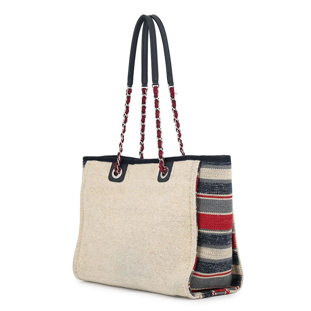 Chanel Tote Deauville Line Shopping Logo Canvas — view 2