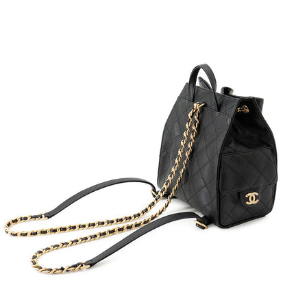 Chanel Backpack 25 Quilted CC Logo Caviar Leather Black — view 2