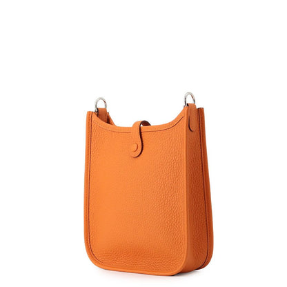 Hermes Shoulder Bag Evelyne TPM 111 Amazon Orange Silver Taurillon Clemence — view 2