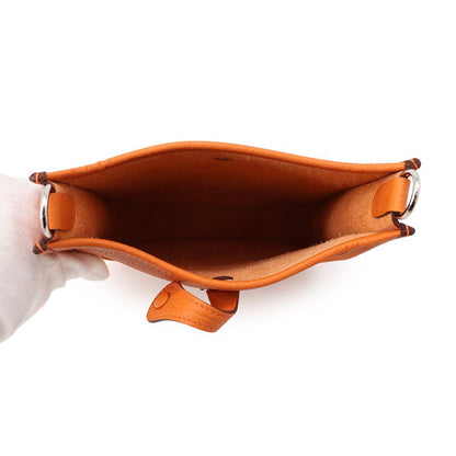 Hermes Shoulder Bag Evelyne TPM 111 Amazon Orange Silver Taurillon Clemence — view 5