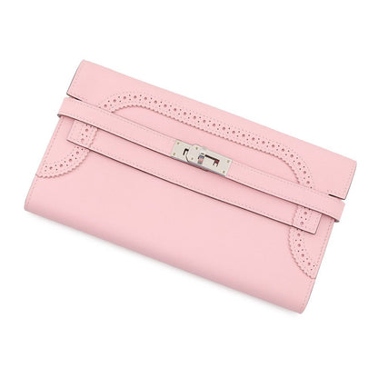 Hermes Wallet Kelly Gillies Rose Sakura Silver Swift