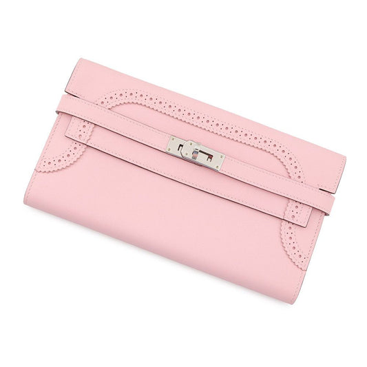 Hermes Wallet Kelly Gillies Rose Sakura Silver Swift