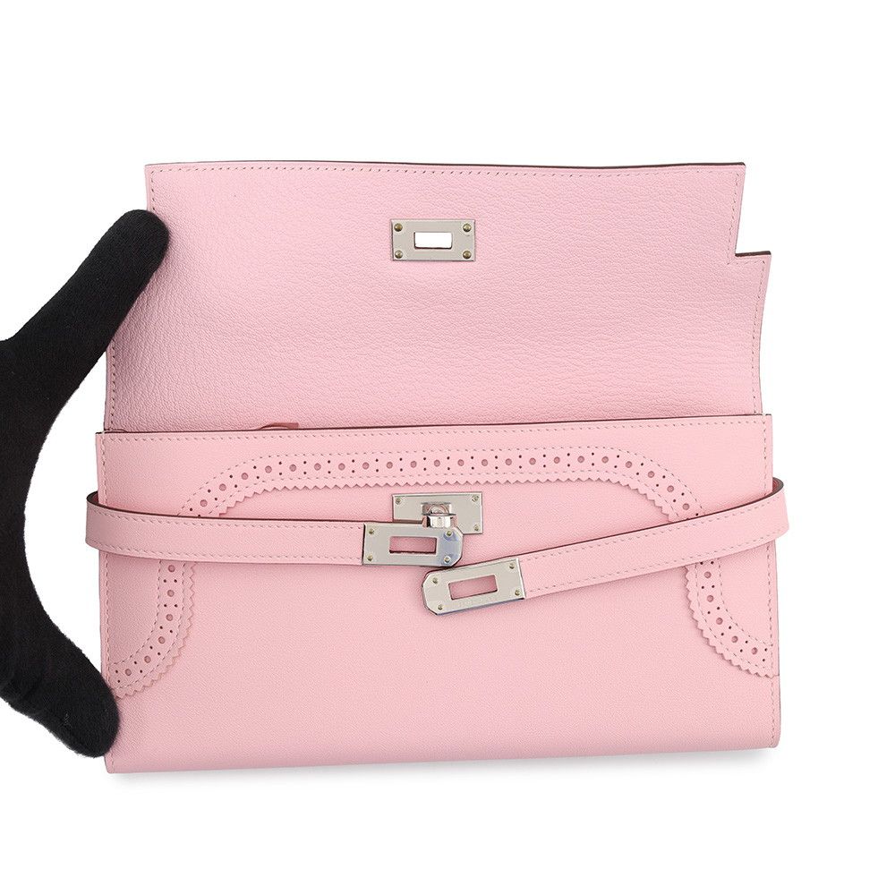 Hermes Wallet Kelly Gillies Rose Sakura Silver Swift — view 4