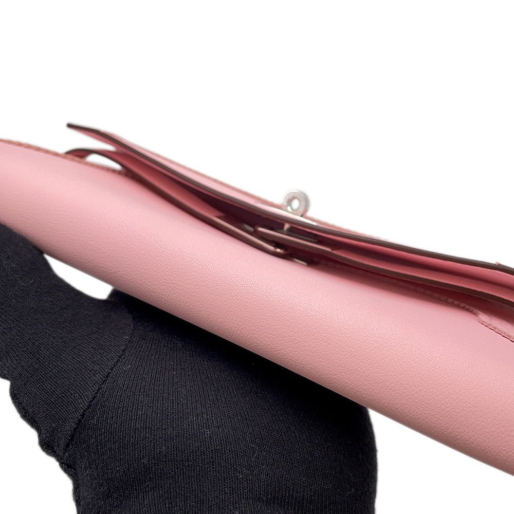 Hermes Wallet Kelly Gillies Rose Sakura Silver Swift — view 6
