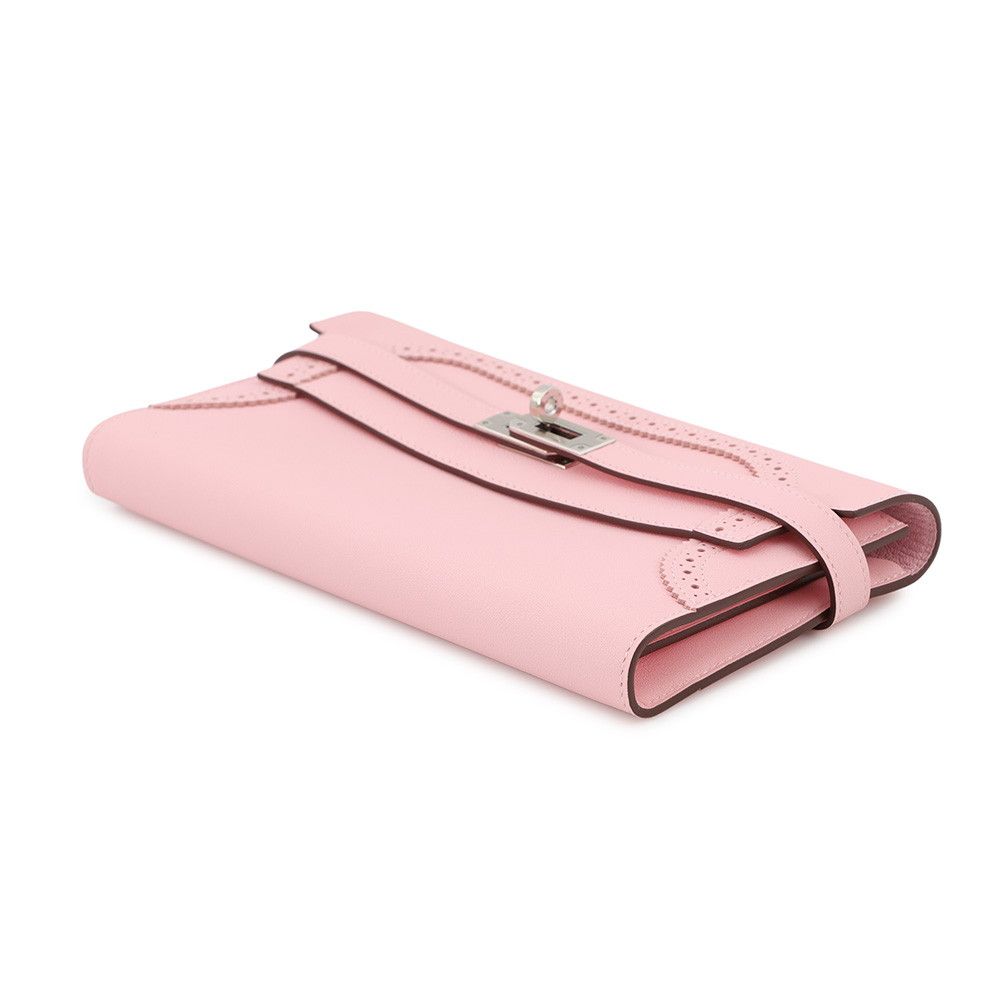 Hermes Wallet Kelly Gillies Rose Sakura Silver Swift — view 2