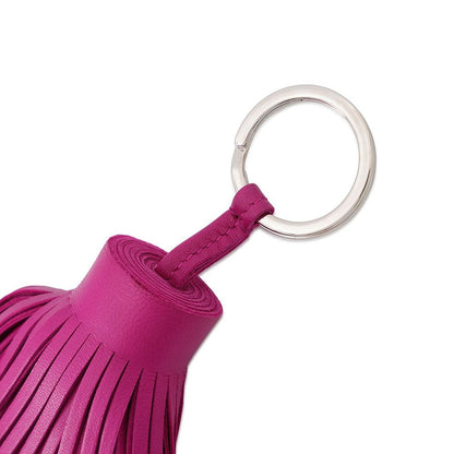 Hermes Key Holder Carmen Anemone Silver Lambskin Charm — view 4
