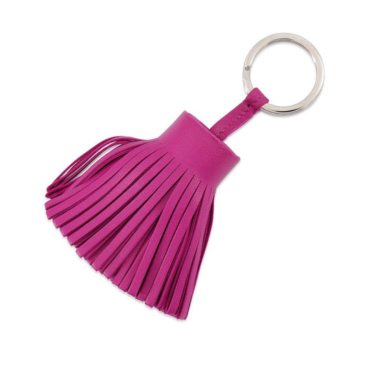 Hermes Key Holder Carmen Anemone Silver Lambskin Charm