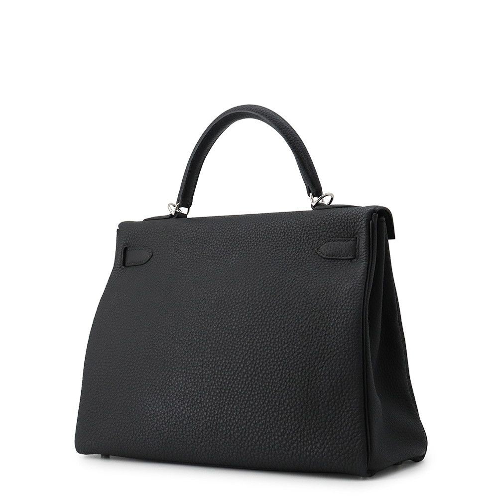Hermes Handbag Kelly 32 Retourne Black Silver Togo 2-Way — view 2