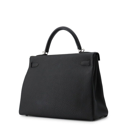 Hermes Handbag Kelly 32 Retourne Black Silver Togo 2-Way — view 2
