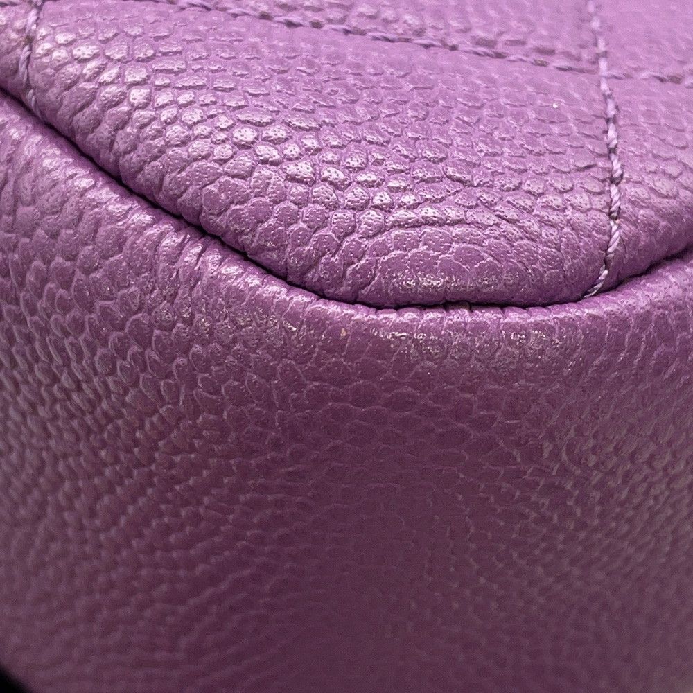 Chanel Chain Shoulder Bag Quilted CC Logo Caviar Leather — view 7
