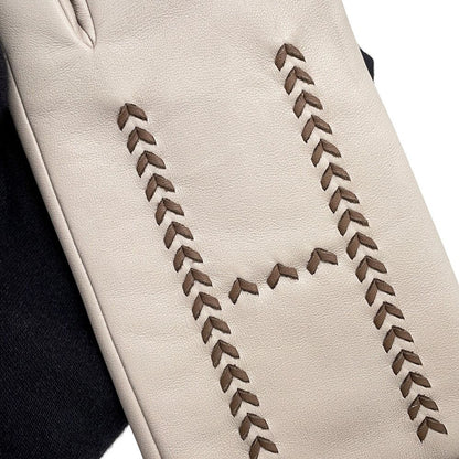 Hermes Glove Stitch Lambskin 7.5 Gloves Initials Included — view 5