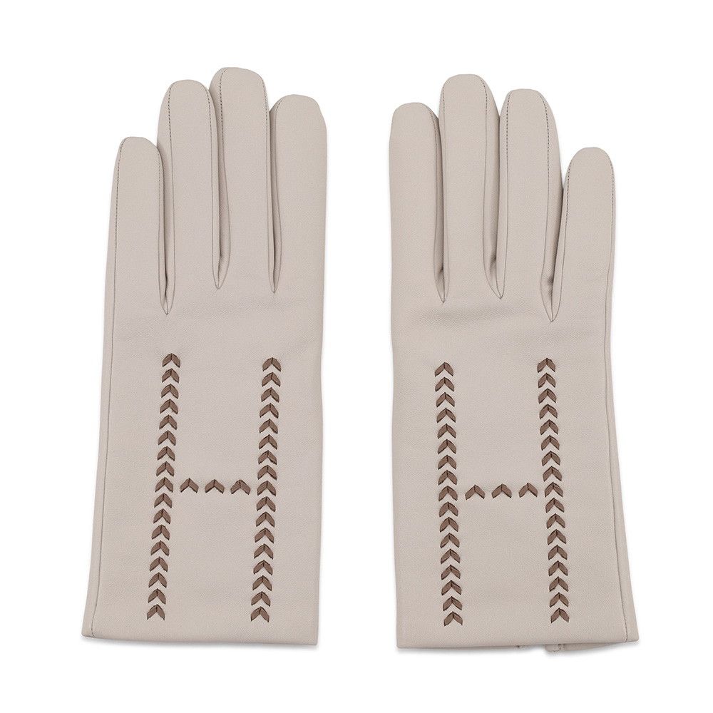 Hermes Glove Stitch Lambskin 7.5 Gloves Initials Included — view 2