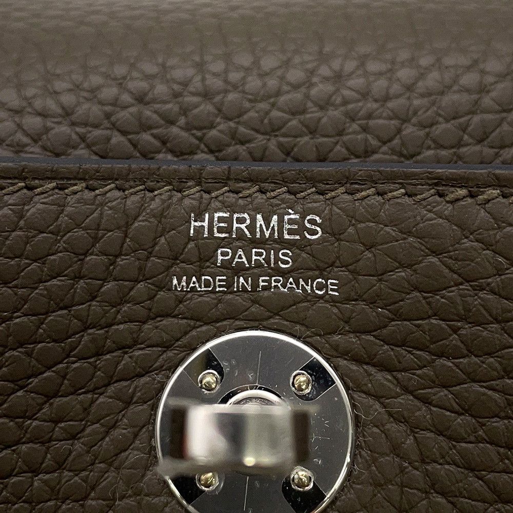 Hermes Handbag Lindy Mini Vert Roden Silver Taurillon Clemence 2-Way — view 6
