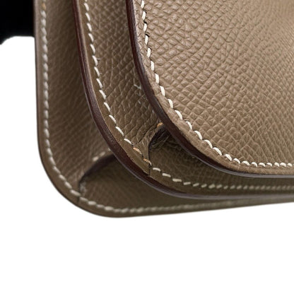 Hermes Shoulder Bag Mini Constance 3 Miroir Etoupe Silver Epsom — view 8