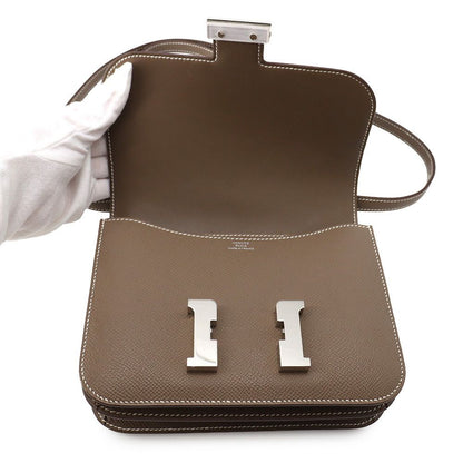 Hermes Shoulder Bag Mini Constance 3 Miroir Etoupe Silver Epsom — view 6
