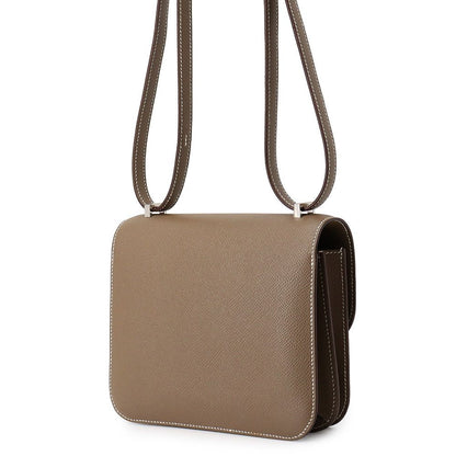 Hermes Shoulder Bag Mini Constance 3 Miroir Etoupe Silver Epsom — view 2