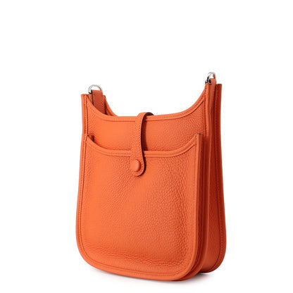 Hermes Shoulder Bag Evelyne 3 23 Tangerine Silver Taurillon Clemence — view 2