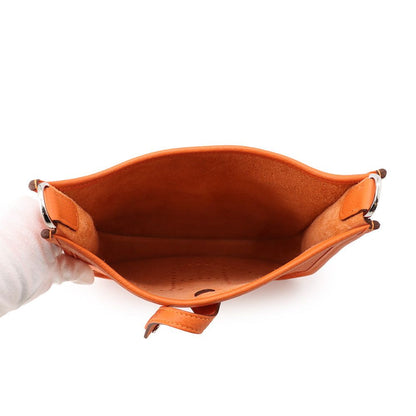 Hermes Shoulder Bag Evelyne 3 23 Tangerine Silver Taurillon Clemence — view 5
