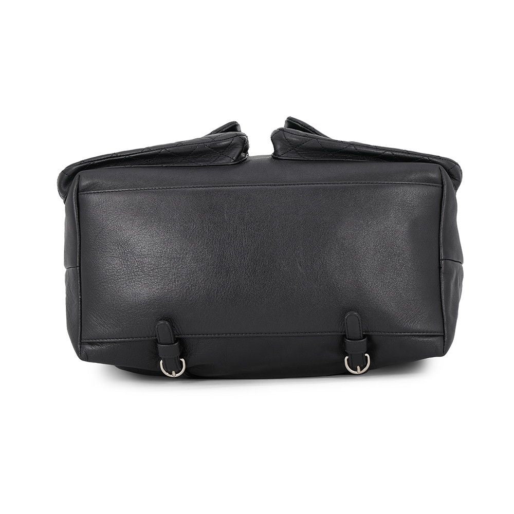 Chanel Backpack Quilted CC Logo Lambskin Black — view 3