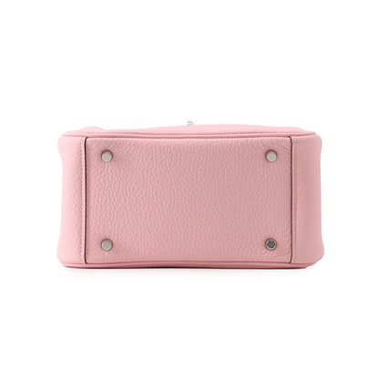 Hermes Handbag Lindy Mini Verso Rose Sakura Gray Spail Silver Taurillon — view 3