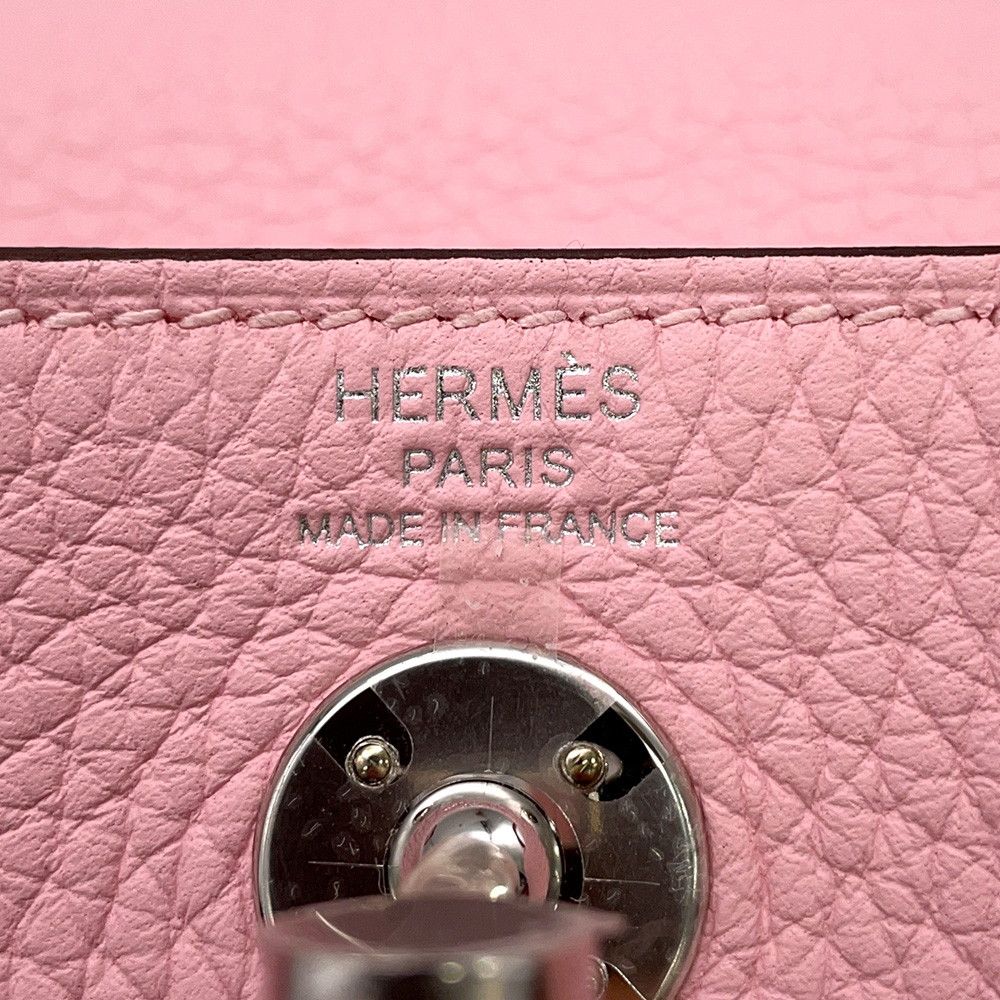 Hermes Handbag Lindy Mini Verso Rose Sakura Gray Spail Silver Taurillon — view 6