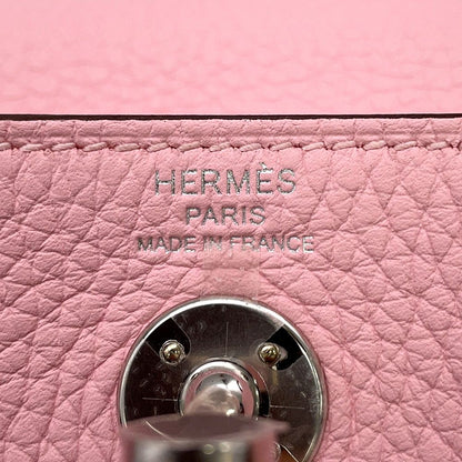 Hermes Handbag Lindy Mini Verso Rose Sakura Gray Spail Silver Taurillon — view 6
