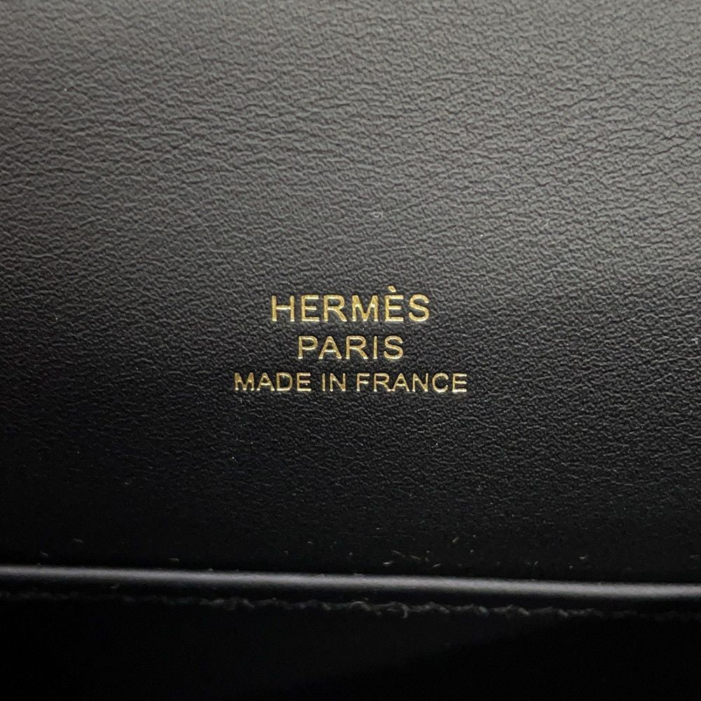 Hermes Handbag Pochette Kelly Black Gold Swift — view 6