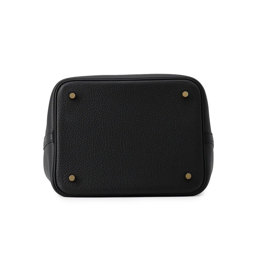 Hermes Handbag Picotin Lock MM Black Gold Taurillon Clemence — view 3