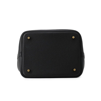 Hermes Handbag Picotin Lock MM Black Gold Taurillon Clemence — view 3