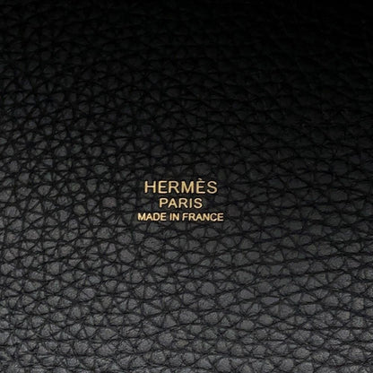 Hermes Handbag Picotin Lock MM Black Gold Taurillon Clemence — view 6