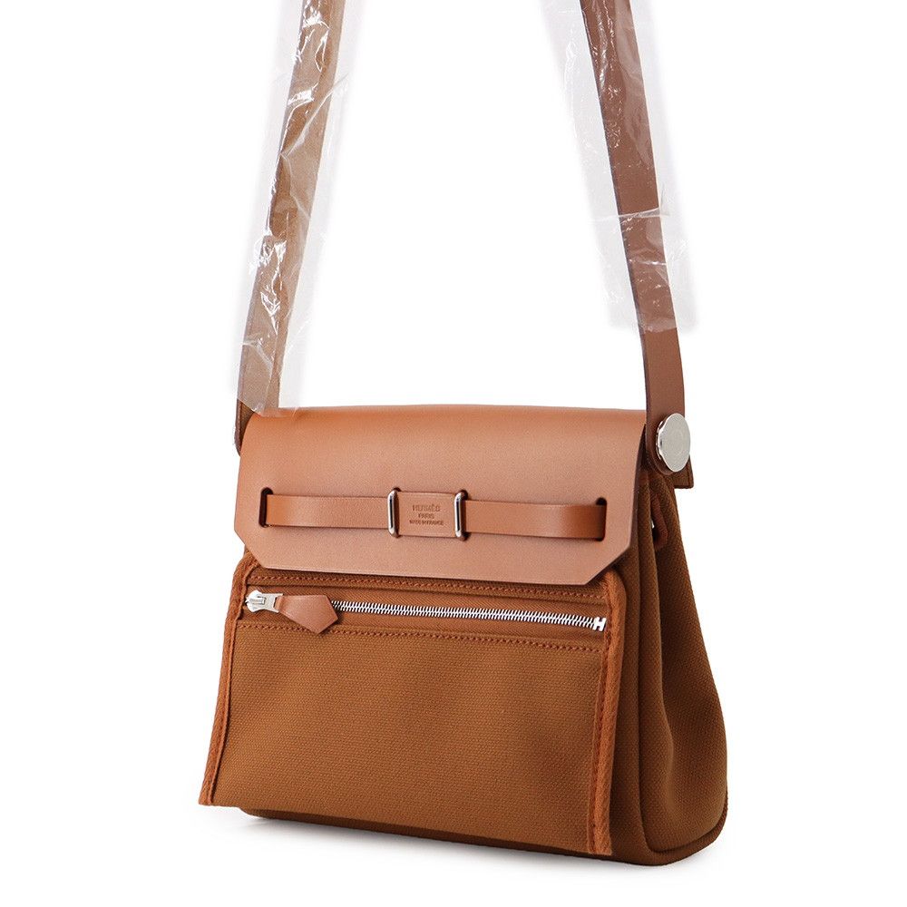 Hermes Shoulder Bag Herbag Zip Mini Fauve Silver Toilette Ash Vache Hunter — view 2