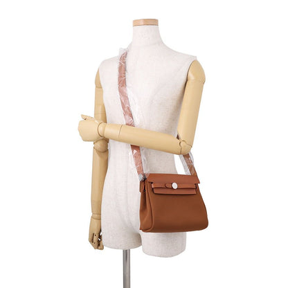 Hermes Shoulder Bag Herbag Zip Mini Fauve Silver Toilette Ash Vache Hunter — view 4