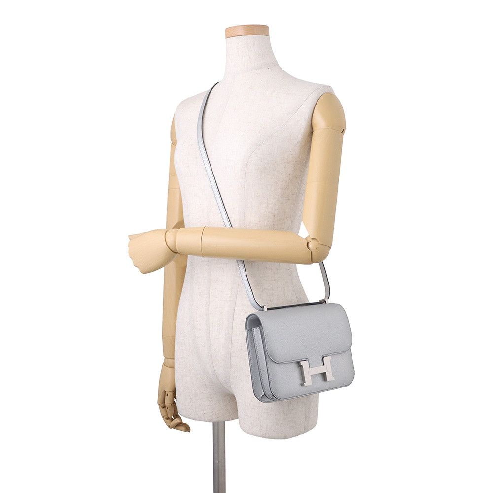 Hermes Shoulder Bag Mini Constance 3 Milloir Arjan Silver Shevrushamkira — view 5