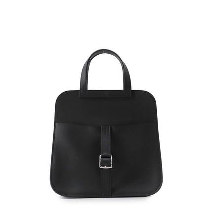 Hermes Handbag Halzan Mini Black Silver Swift 2-Way