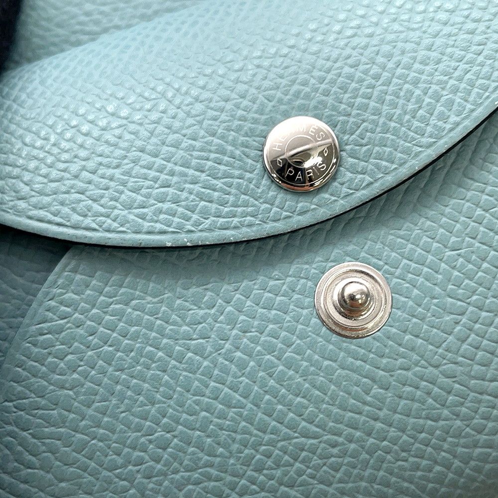 Hermes Coin Case Calvi Duo Ciel Silver Epsom — view 8