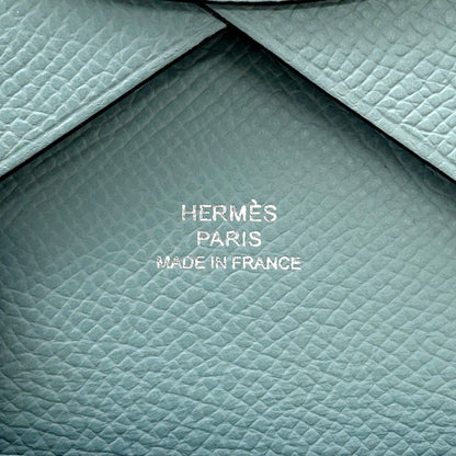 Hermes Coin Case Calvi Duo Ciel Silver Epsom — view 9