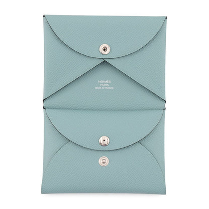 Hermes Coin Case Calvi Duo Ciel Silver Epsom — view 4