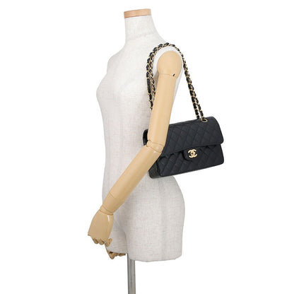 Chanel Chain Shoulder Bag Classic Quilted 23 CC Logo Caviar Leather Black — view 4