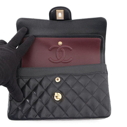 Chanel Chain Shoulder Bag Classic Quilted 23 CC Logo Caviar Leather Black — view 6
