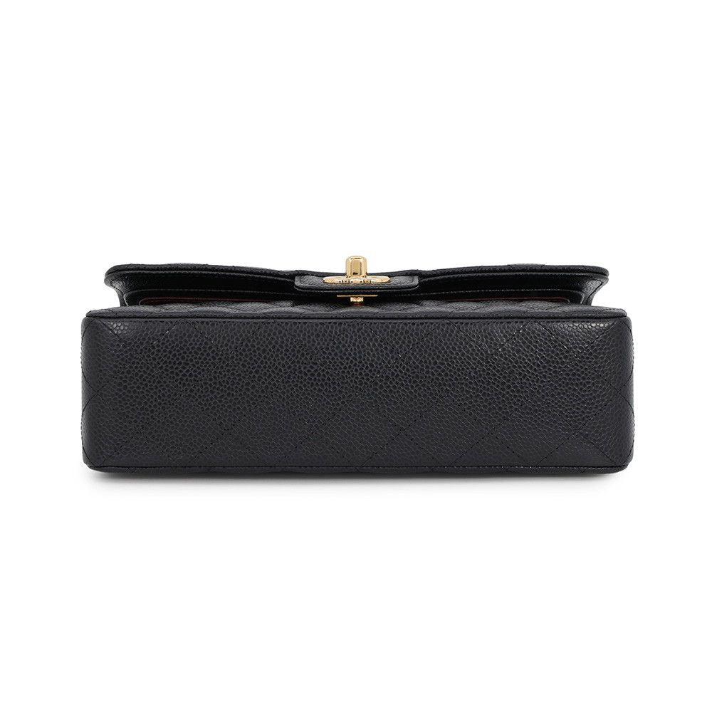 Chanel Chain Shoulder Bag Classic Quilted 23 CC Logo Caviar Leather Black — view 3