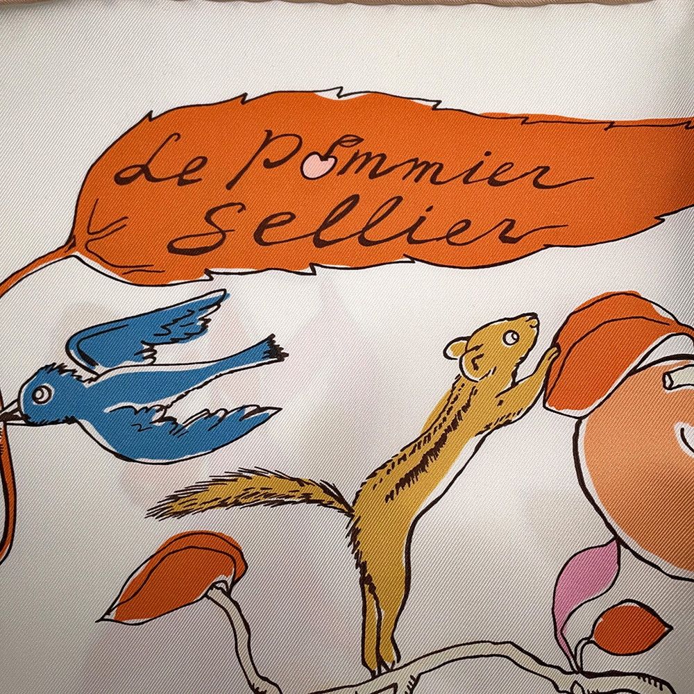 Hermes Scarf Carre 90 Pomier Serier le Pommier Sellier Silk SS — view 3