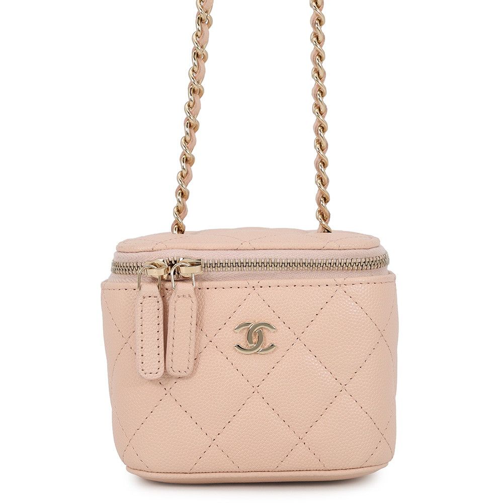 Chanel Chain Shoulder Bag Quilted CC Logo Classic Mini Vanity Case Caviar