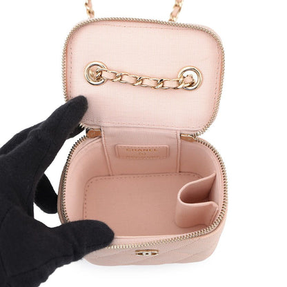 Chanel Chain Shoulder Bag Quilted CC Logo Classic Mini Vanity Case Caviar — view 5