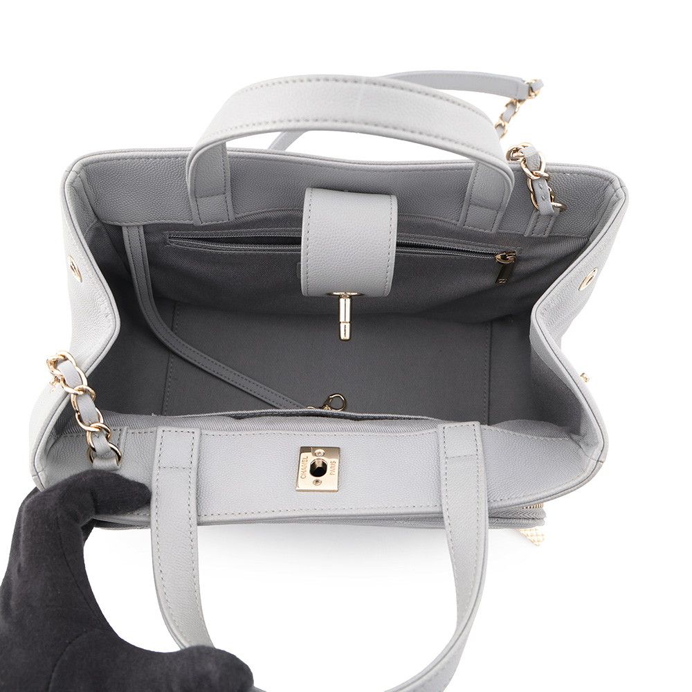 Chanel Quilted CC Logo Affinity Caviar Leather 2-Way Shoulder — view 6