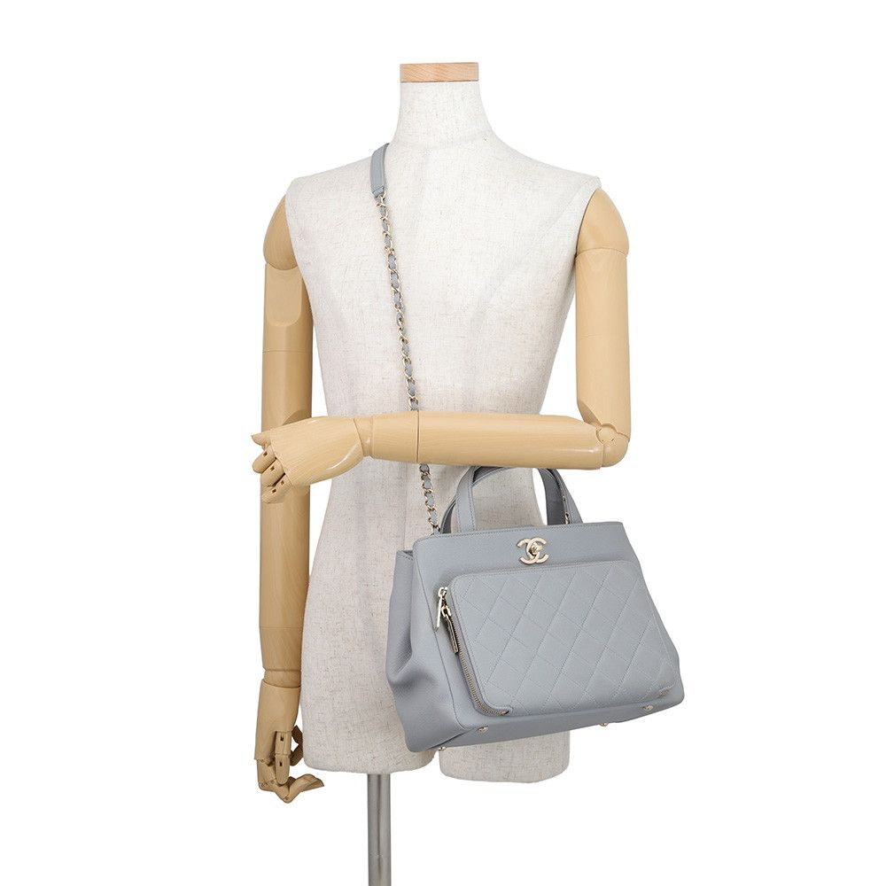 Chanel Quilted CC Logo Affinity Caviar Leather 2-Way Shoulder — view 5