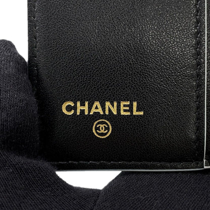 Chanel Trifold Wallet CC Logo Lambskin Compact Black — view 7