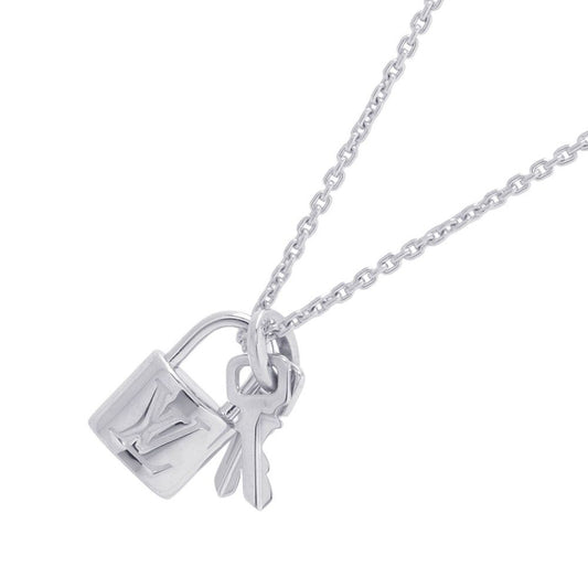 Louis Vuitton Necklace Pendentif Lockit 18K White Gold Pendant
