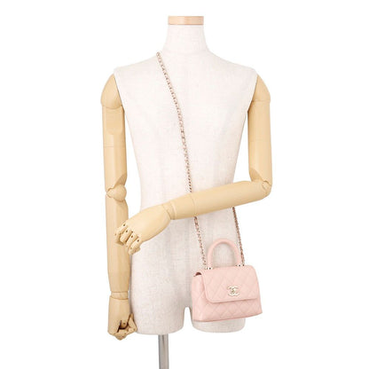 Chanel Handbag Quilted Coco Handle Mini Caviar Leather 2-Way Chain — view 4