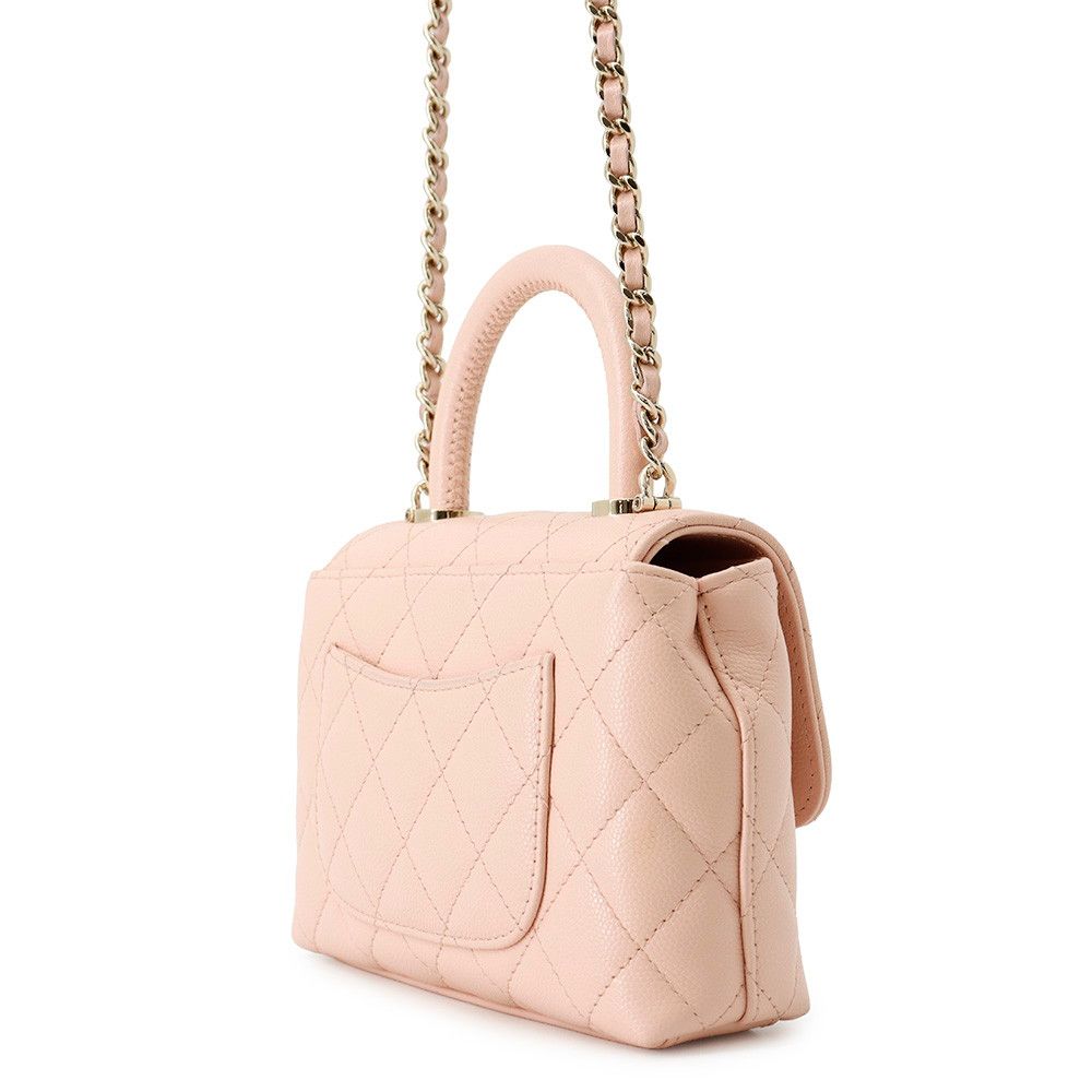 Chanel Handbag Quilted Coco Handle Mini Caviar Leather 2-Way Chain — view 2