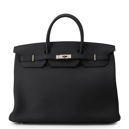 Hermes Birkin 40 Black Silver Togo Handbag